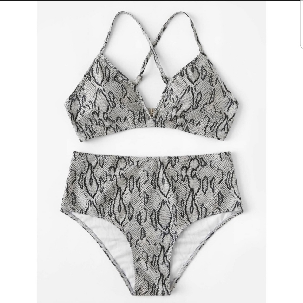 ⛵ NEW ⛵ Snake Print High Waist Bikini - Picture 2 of 6